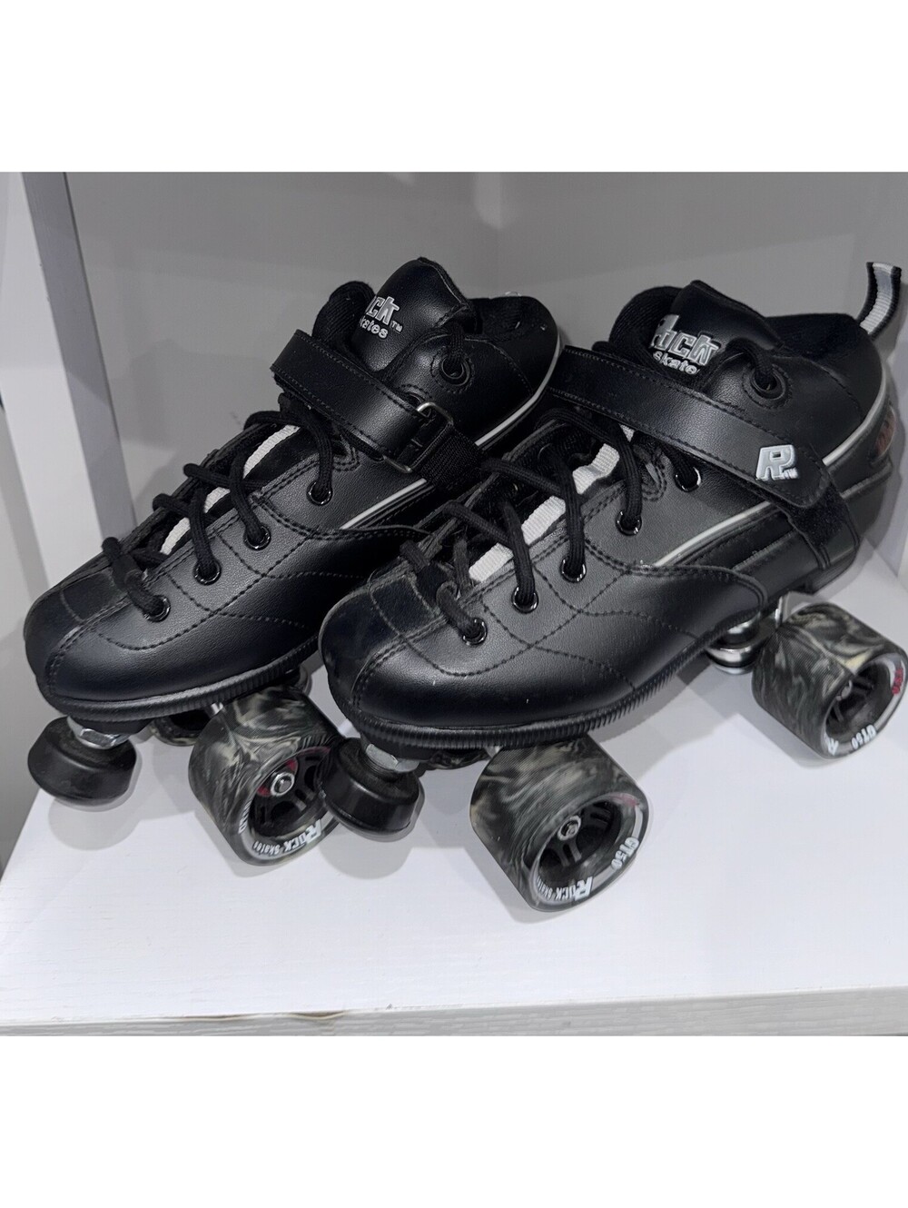 Rock Skates GT50 black roller speed skate size 8 mens fits womens 9-9.5 EUC